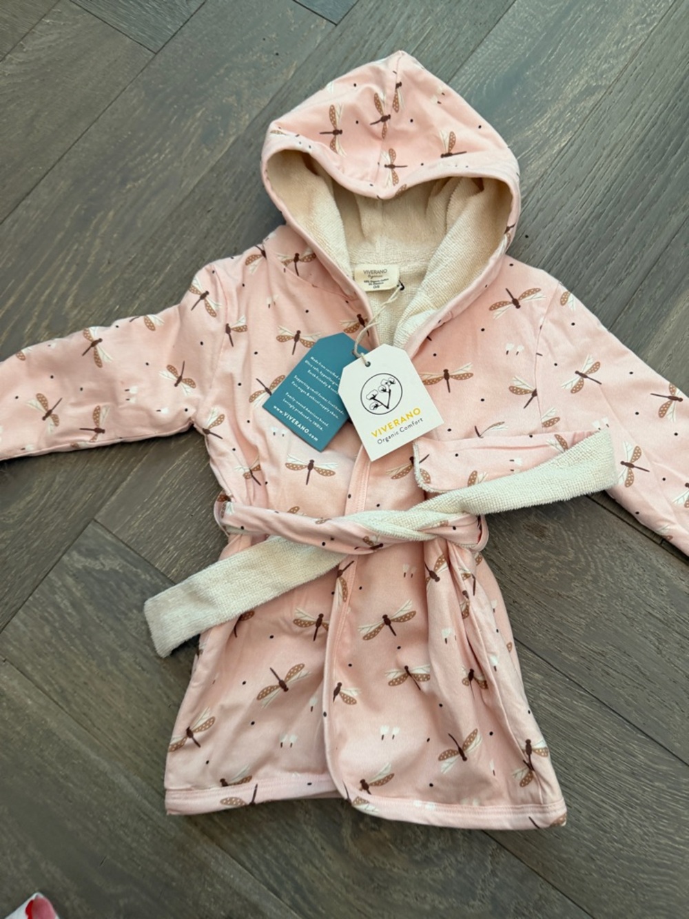 Pink Dragonfly Hooded Kids Robe